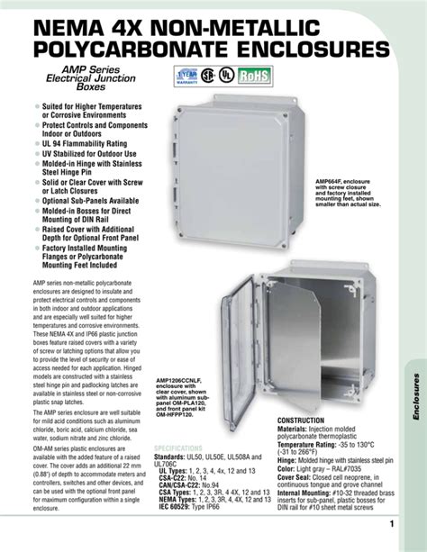 manufacturers in was and or using non-metallic enclosures|NEMA Enclosures .